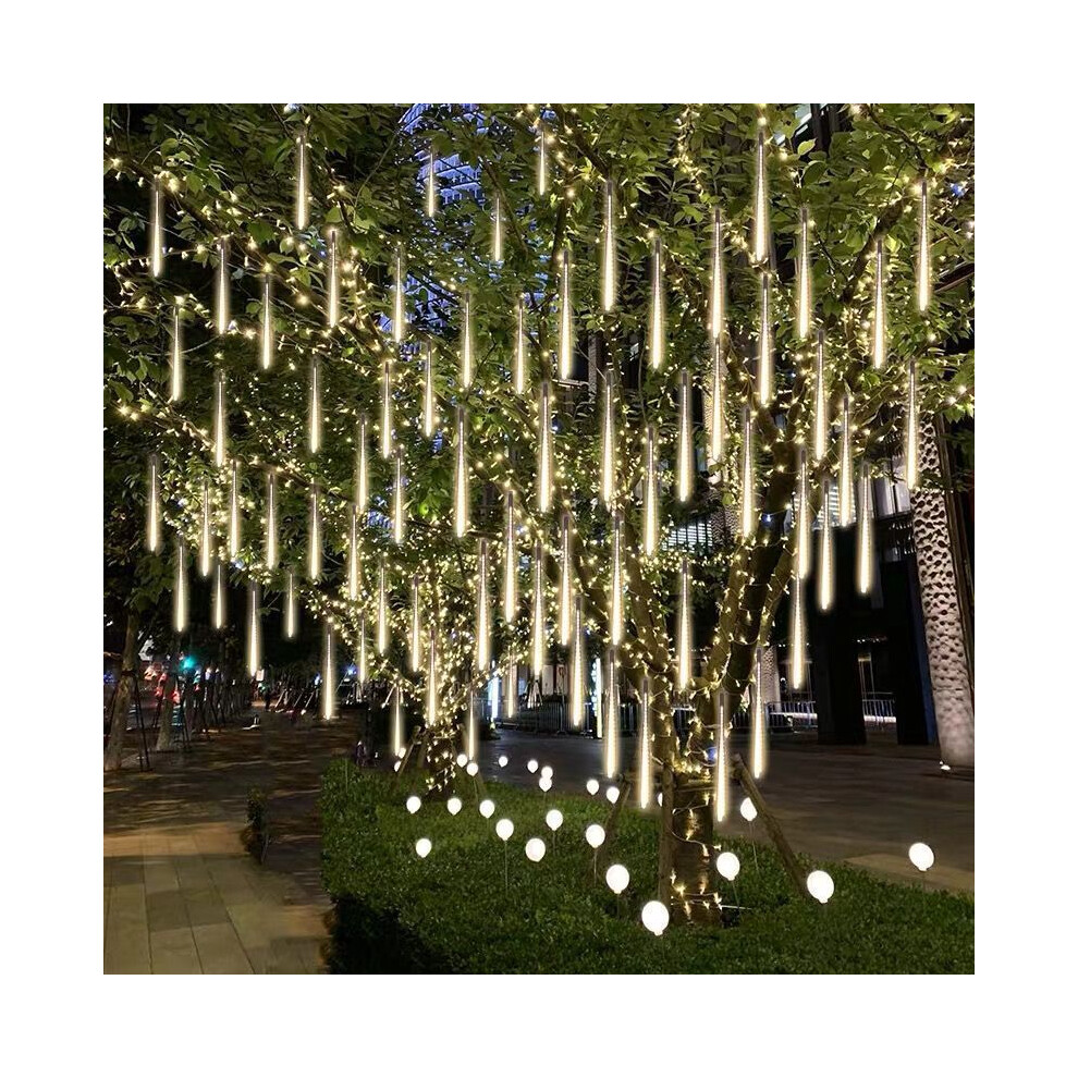 LED Meteor Shower Lights Double-Sided Waterproof White 30CM Solar-image-OPC-PKVC8BV-NEW