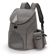 Pet Carrier Backpack Foldable Cat Dog Shoulder Bag Black Red L
