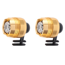 (Gold) 2PCS Shoes Headlights Aluminum Alloy Waterproof LED Flashlights Gold