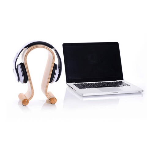 Holz-Headset-Ständer aus Birke, Weiß 1