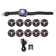 (EU Plug) Wireless Calling System 250mAh Rechargeable LCD IPX4 10 Pagers