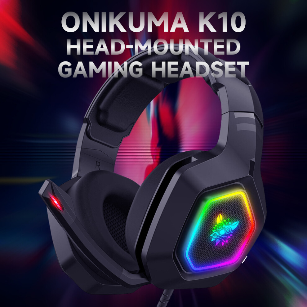 Onikuma K10 Rgb Gaming Headset 50Mm Driver Microphone 609610588238