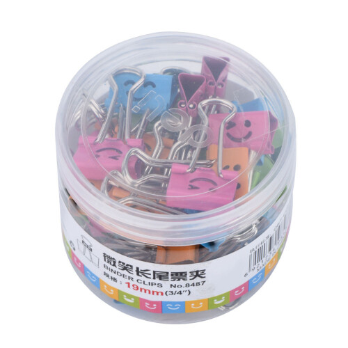 40 Stück Smiley-Binderclips aus Metall