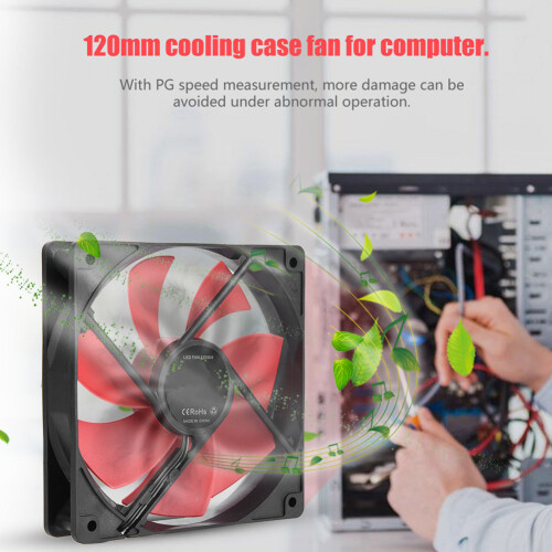 120mm PC-Gehäuse 12V DC Lüfter 4PIN 3PIN Rot 1