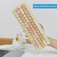Mofii 2.4G Wireless Keyboard Mouse Combo 68 Keys Ergonomic Yellow