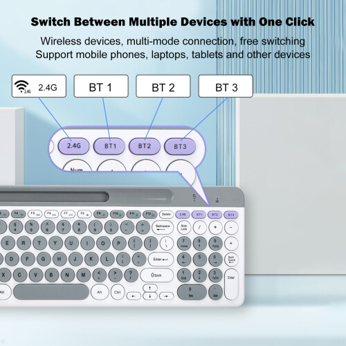 Dual-mode Wireless Keyboard Mouse 2.4G BT5.0 Rechargeable 2