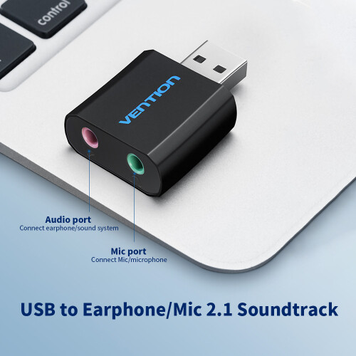 VENTION USB-Soundkarte 3,5mm Stereo-Adapter PC Laptop PS4 1