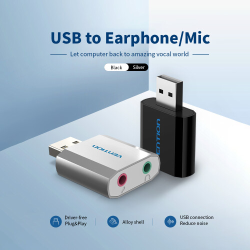 VENTION USB-Soundkarte 3,5mm Stereo-Adapter PC Laptop PS4