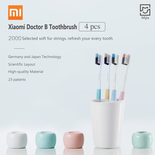 Doctor B 4 Stk Massage-Zahnbürste mit Reisebox 1