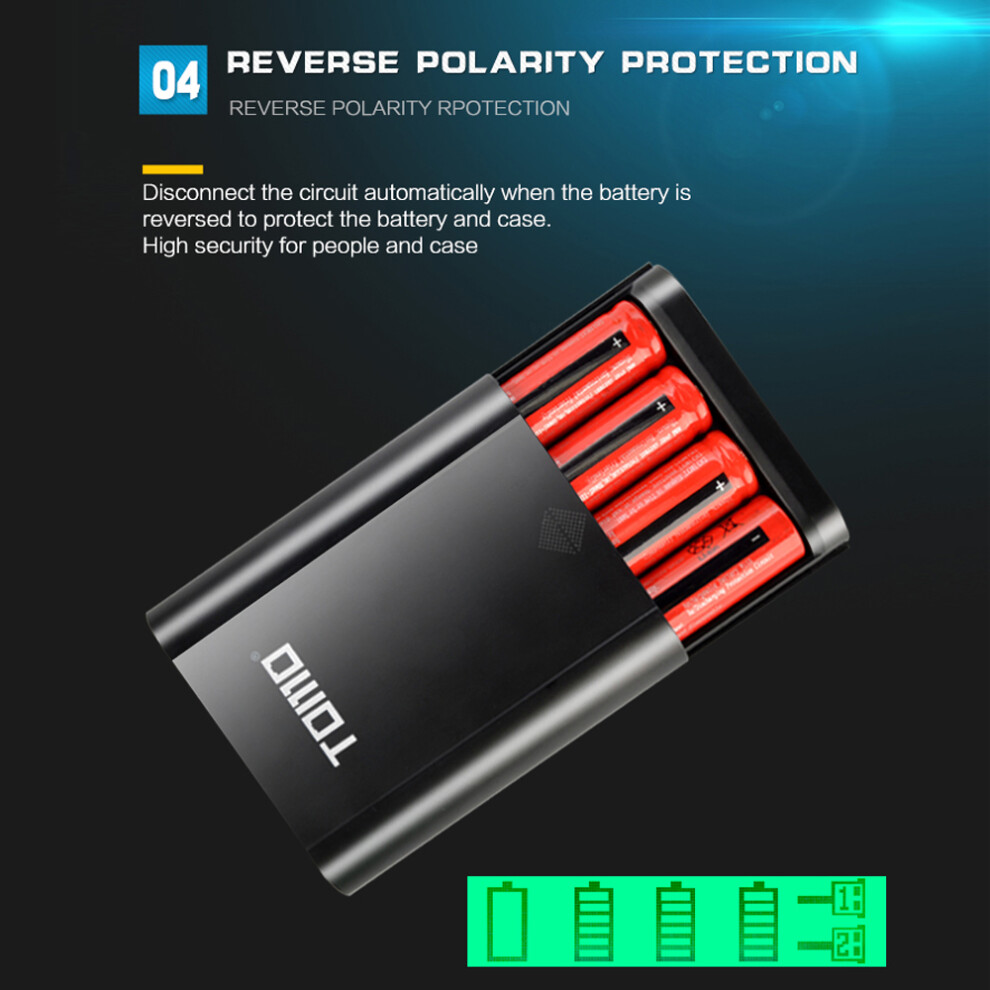 Tomo M4 Battery Charger 4*Lithium Battery Power Bank Usb Lcd Display 609610656654