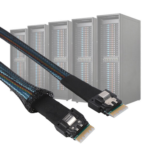 Slim SAS 38pin SFF-8654 zu SFF-8654 Server HDD Kabel 1M 2