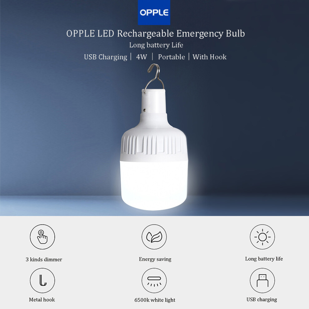 OPPLE LED Emergency Light 4W 6500K Dimmable 1800mAh Home Outdoor-image-OPC-PKVCBN6-NEW