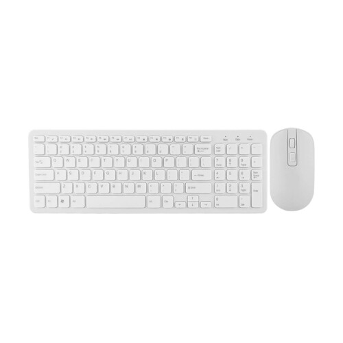 108 Keys 2.4G Wireless Keyboard Mouse Combo High Sensitivity White 2