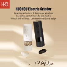 HUOHOU Elektrische Salz-Pfeffer-Mühle LED Keramik Einhand