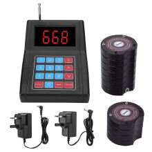 DC3.7V 300mAh 10-Receiver Wireless Pager System Black