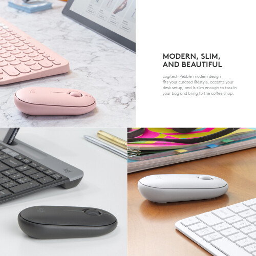 Logitech Pebble Wireless Mouse BT 2.4 GHz USB Slim Optical