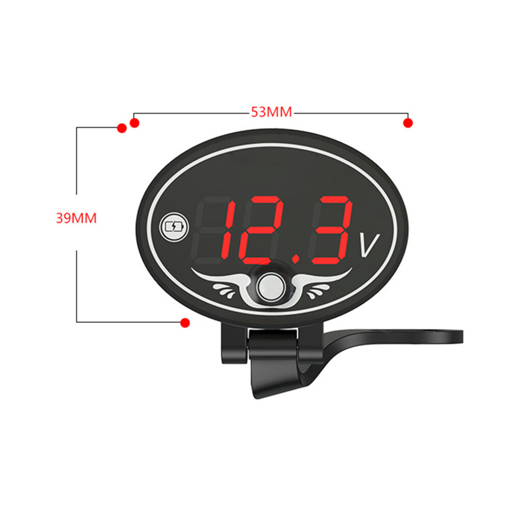 12V Motorcycle Voltmeter Waterproof Led Digital Display 609610638704