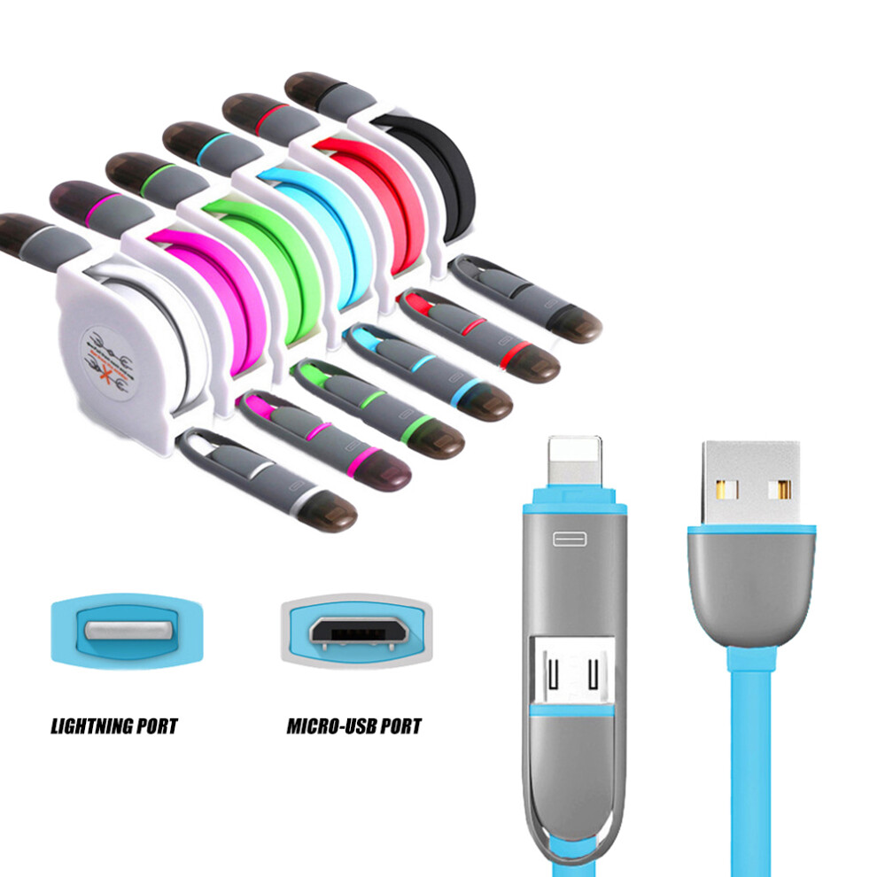 2-In-1 Retractable 1M Data Cable 609610655336