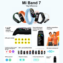 Xiaomi Mi Band 7 Smart Armband 1.62'' AMOLED BT 5.2 120 Modi schwarz