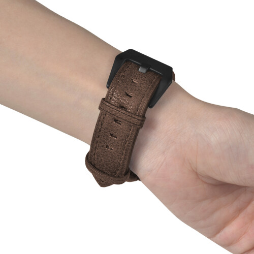 Stainless steel buckle vintage textured strap 2