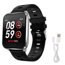 K10 1,3" Display IP68 Smart Band Herzfrequenz Silber/Schwarz