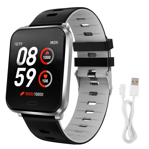 K10 1,3" Display IP68 Smart Band Herzfrequenz Silber/Grau