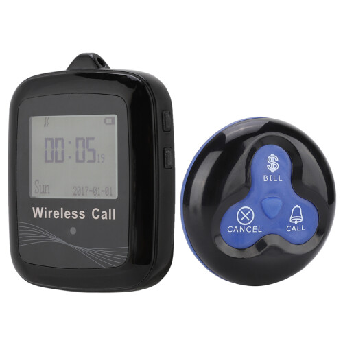 Restaurant Paging System Black Mobile Receiver 10 Black Blue Silicone 1