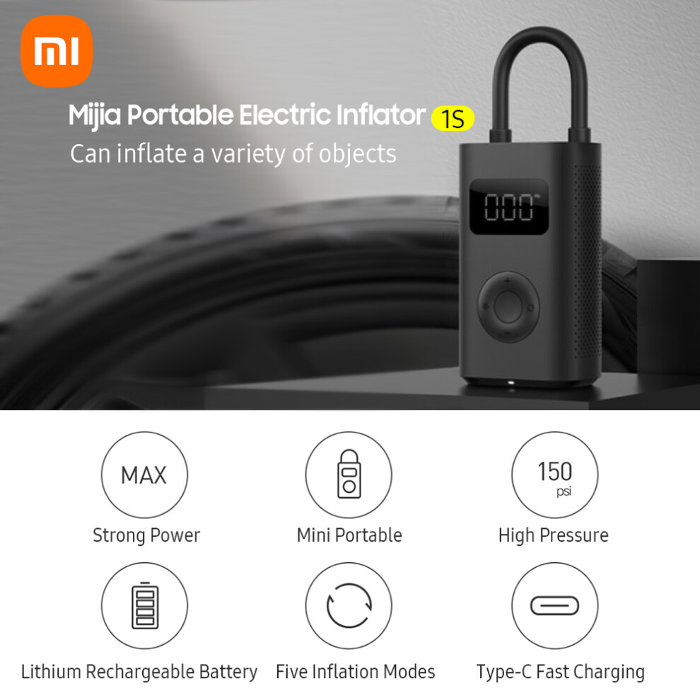 Xiaomi Mijia Electric Inflator 1S 150Psi Led Type-C Car Tire Pump 609610610373