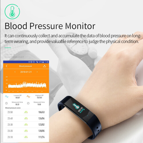 Business Smart Armband mit Farbdisplay, Schrittzähler, Herzfrequenz 1
