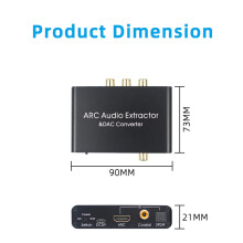 192KHz ARC Audio Adapter DAC SPDIF Coaxial RCA 3.5mm