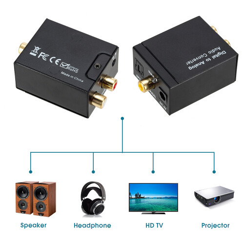 3.5mm Digital to Analog Audio Converter Optical Coaxial 2