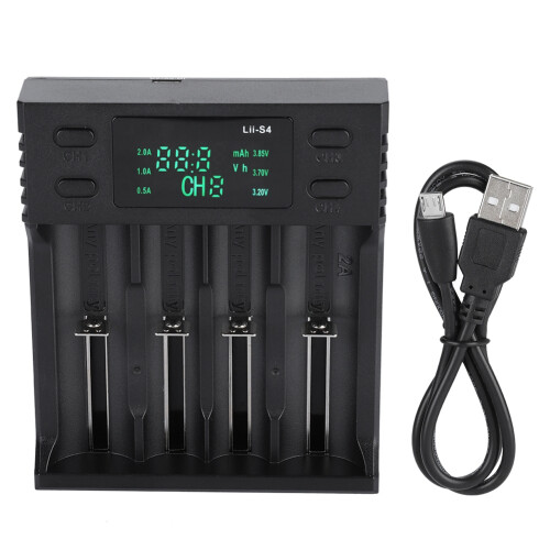 LiitoKala Lii S4 5V2A Smart-Ladegerät mit Display (4-Slot)