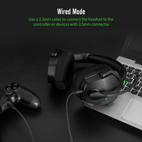 Gaming Headset 2.4GHz Wireless Wired Noise Cancelling Mic 1