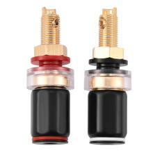 2x Kupfer-Lautsprecherklemmen schwarz/rot für 4mm-Banana-Stecker