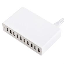 10-Port-USB-Ladegerät 60W 10A Wandladegerät Weiß