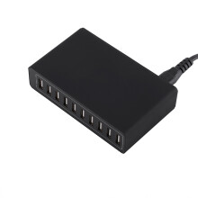 10-Port-USB-Ladegerät 60W 12A Wandladegerät Schwarz