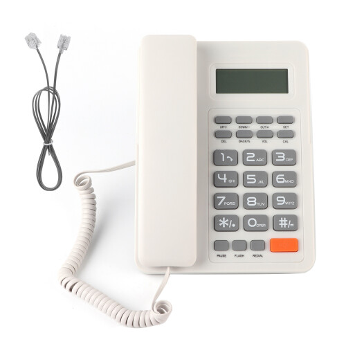 Kabelgebundenes Desktop-Telefon DTMF/FSK Englisch Weiß