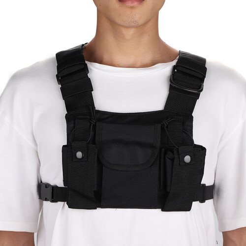 Walkie Talkie Double Chest Harness Front Pack Pouch Military 2