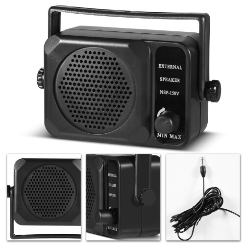 Mini 3.5mm External Speaker for Yaesu/Icom Radio Black 1