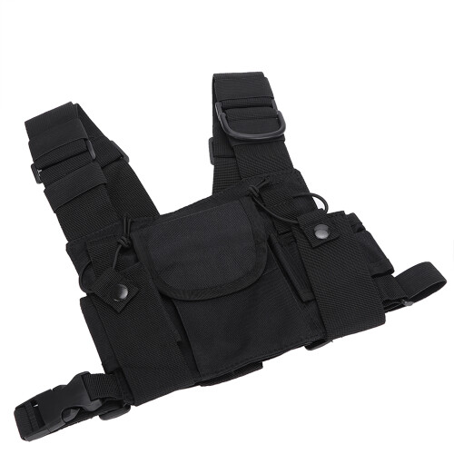 Walkie Talkie Double Chest Harness Front Pack Pouch Military