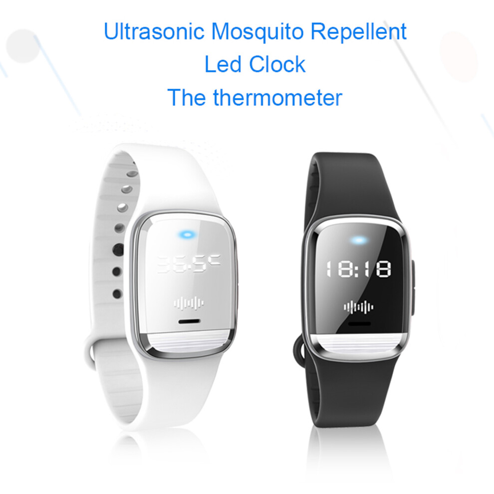 M20 3-in-1 Ultrasound Mosquito Repellent Wristband LED Clock
