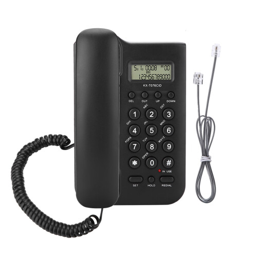 Kabelgebundenes Wandtelefon für Büro Schwarz