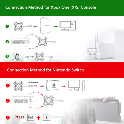 Keyboard-Maus-Adapter für Switch/Xbox/PS5/PS4/PS3 Gamepad 2