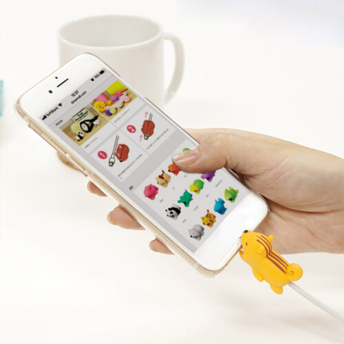 Cable Protector USB Data Line Case Doll Animal Bite Wire Organizer