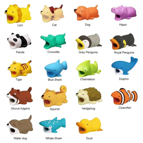 Cable Protector USB Data Line Case Doll Animal Bite Wire Organizer 1