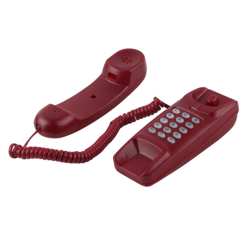 Wall Mount Landline Phone No Caller ID Red 1
