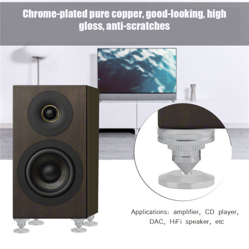4 Pcs HiFi Speaker Isolation Spikes AMP DAC CD Feet Cones 1