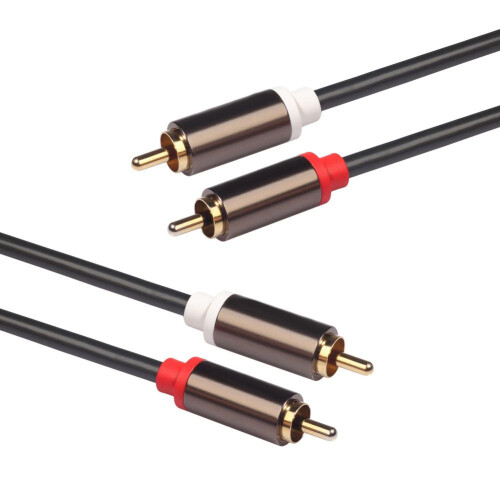 Aluminium Audio-Kabel 1M Gold-Stecker 2