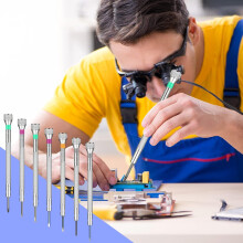 13 Pieces Micro Precision Watch Screwdriver Set Jewelers Screwdriver Kit 0.6-2 mm with 13 Extra Replace Blades