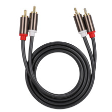 Aluminium Audio-Kabel 1M Gold-Stecker